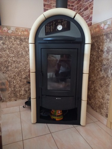 Stufa legna con forno - forno, usata